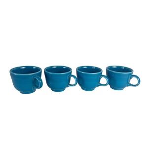 Fiestaware‎ HLC Fiesta Blue Set of 4 Coffee Cups 7 oz Mug Cup